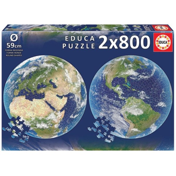 Puzzle 2*800 la planéte terre round - Jouet educatif