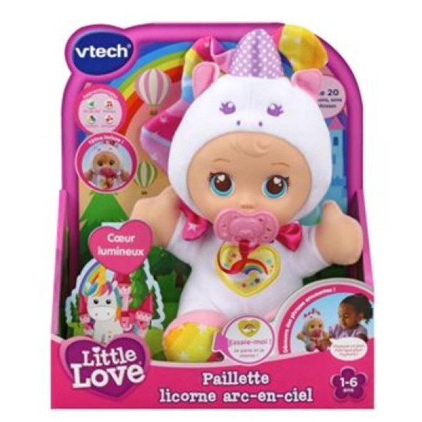 Little Love - Paillette licorne arc-en-ciel-Poupée enfants VT