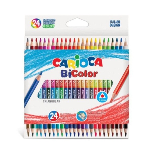 Crayon BiColor Triangulaire 24 pièces - 43031