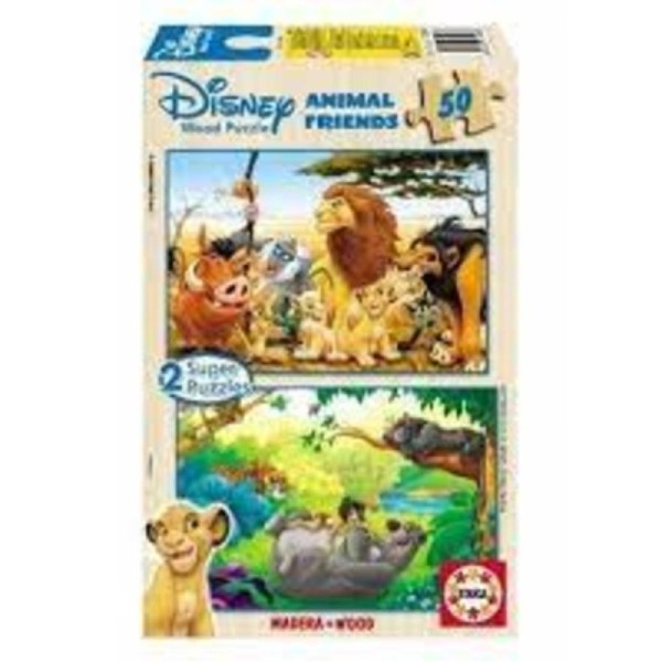 Puzzle bois 2*50 Animals friends 13144