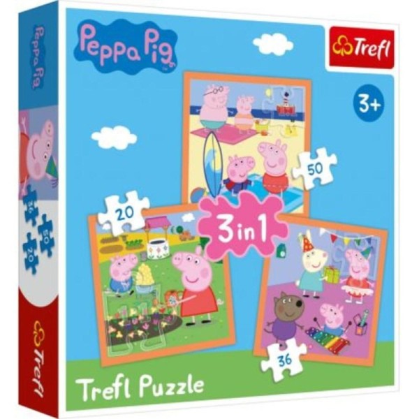 PUZZLES 3IN1 INVENTIVE PEPPA PIG 34852