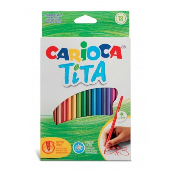 CARIOCA Crayon couleur de 18 TITA - Jouet educatif