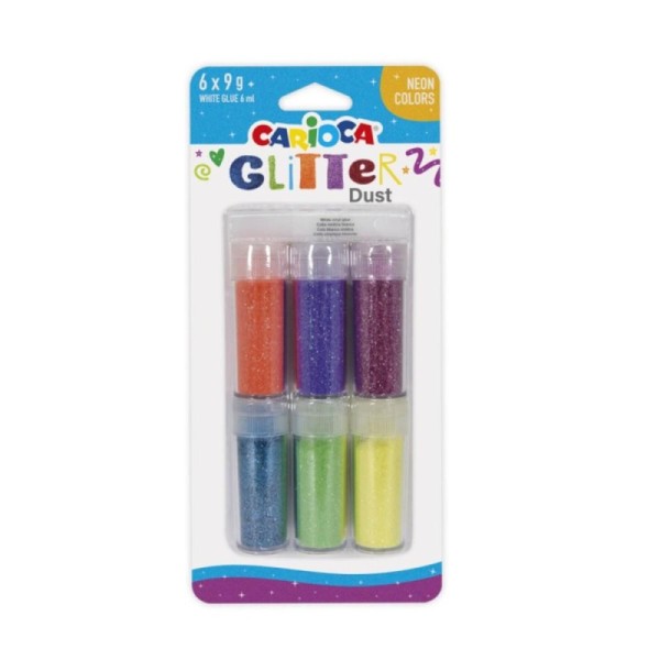 Poudre GLITTER Neon Dust 9 Gr - 6 Piéces - Jouet educatif