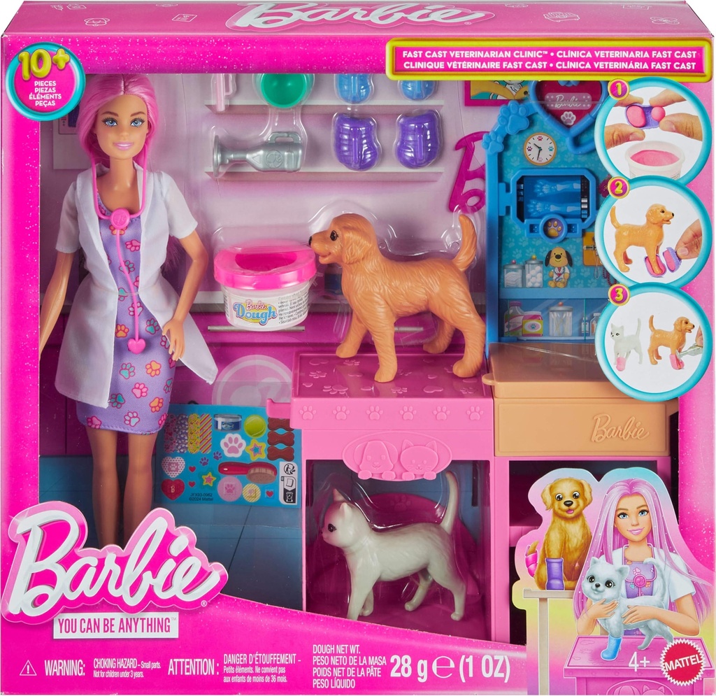 Barbie® Fast Cast Pet Vet Clinic Playset w doll JFX93