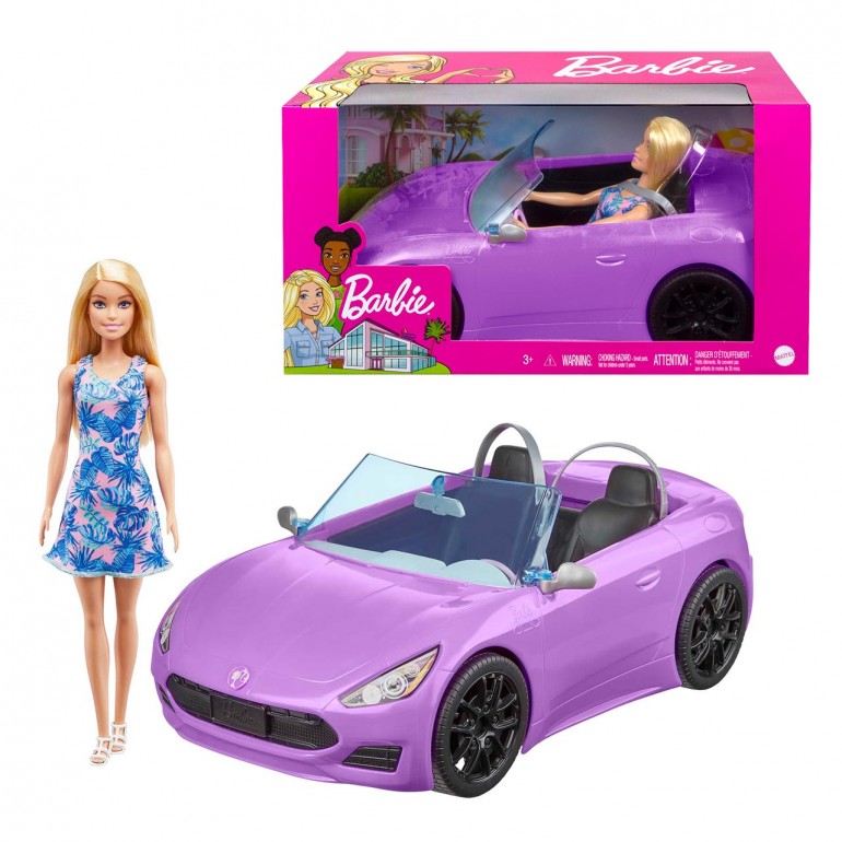 [1650568681] Barbie® Glam Convertible Vehicle with Doll HBY29
