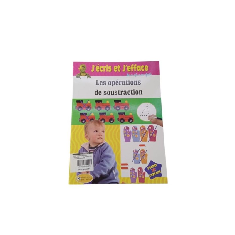 J'ecris et j'efface les opérations de soustraction awaf002