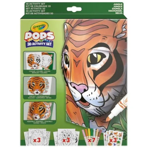 Pops Set, Jungle, Content 3 Pops Set cards to build 04 2802