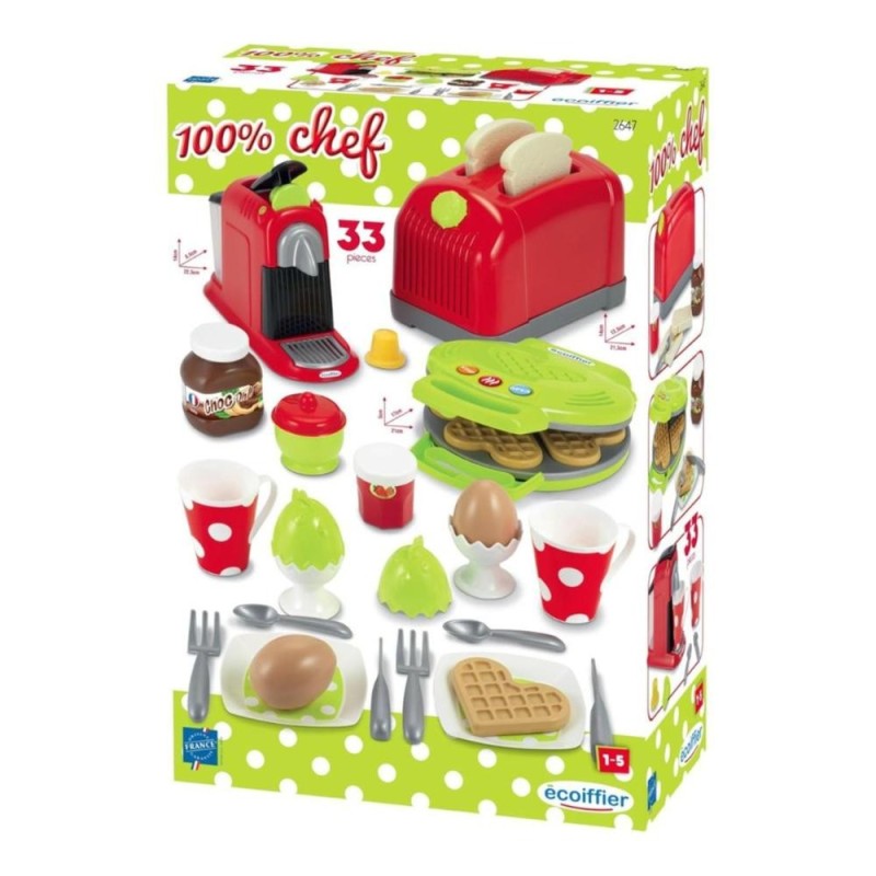 Coffret petit déjeuner Toaster et Gaufrier Ecoiffier 2647