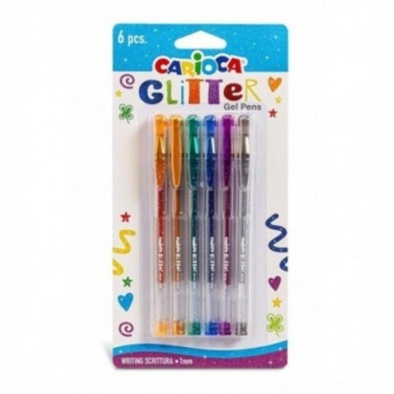 [1650558978] Stylos Gel Glitter blister 6 piéces - Jouet educatif