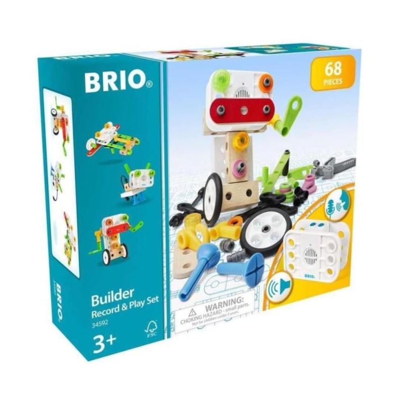 Coffret BRIO Builder 34592 avec Enregistreur de Voix – Jeu de Construc