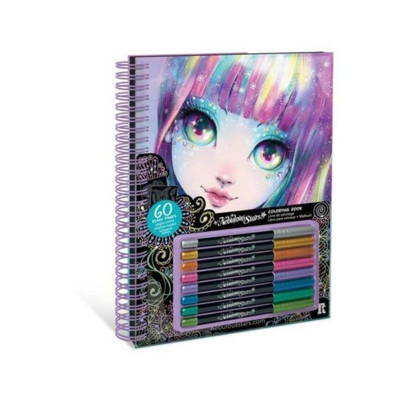 [1650560033] Livre de coloriage à pages noires Isadora - Stylos gel à encre métalis