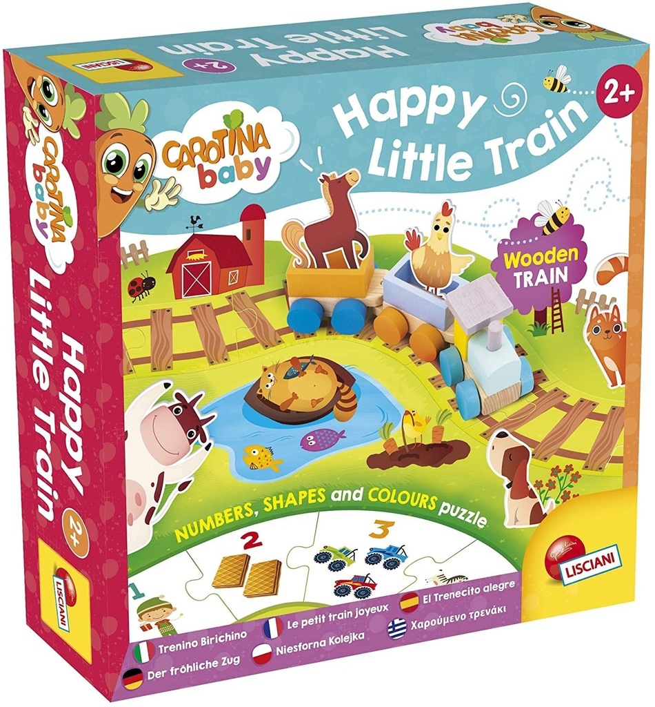 LISCIANI Carotina EX84005 â€“ Puzzle et Petit Train en Bois Ferme