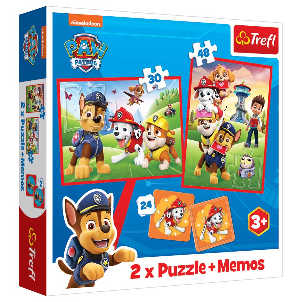 Puzzles 2in1 MEMOS Paw Patrol team in action 93337