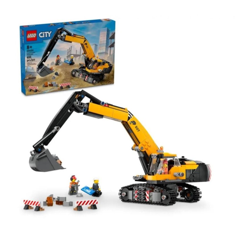 LEGO City 60420 Pelleteuse de Chantier Jaune