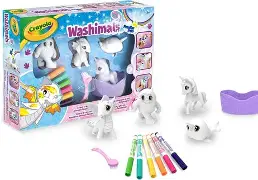 Page de coloriage créative, feutres et figurines à  colorier et Washima