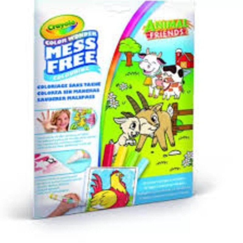 Crayola Color Wonder Set Animal Friends, livre de coloriage, 4 marqueu