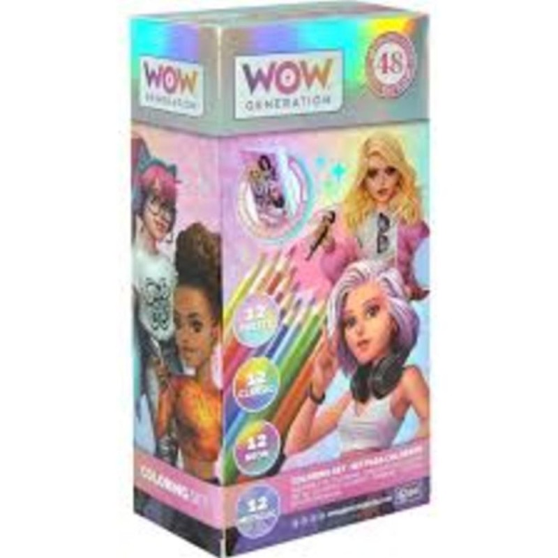 coffret 48 crayons de couleur avec carnet WOW00044