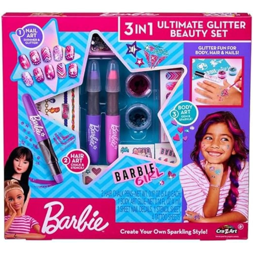 [1650567288] Barbie 3 in 1 Ultimate Glitter Beauty Set 34072