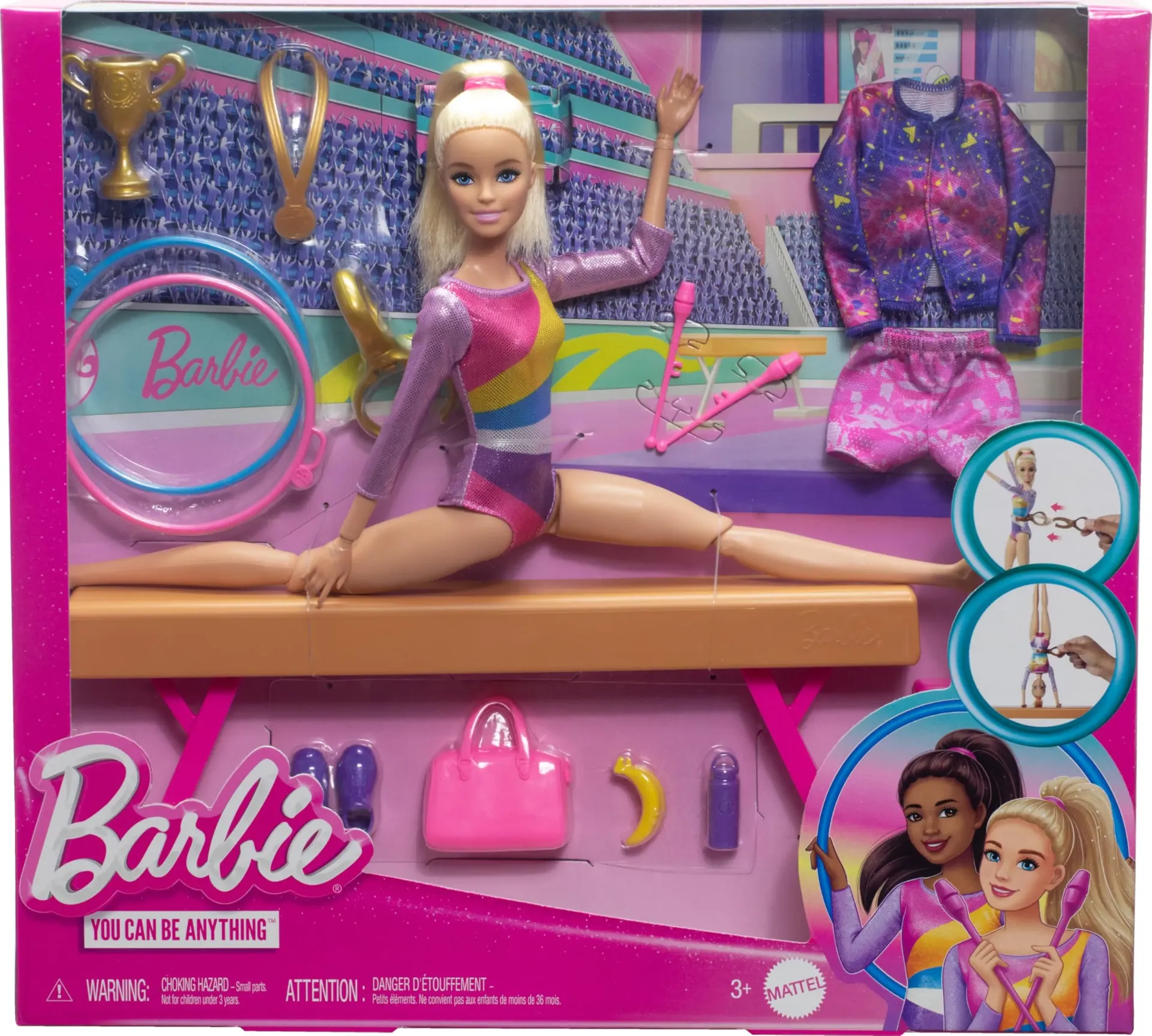 [1650568014] Barbie® Gymnastics Playset Refreshed HRG52