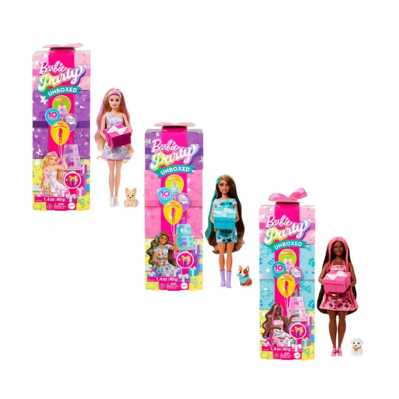 [1650568069] Barbie®️ Party Unboxed Reveal Glam Party Series Original JFY68