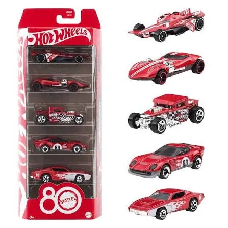 [1650568073] HW Basic Car Mattel 80th 5-Pack JGK08