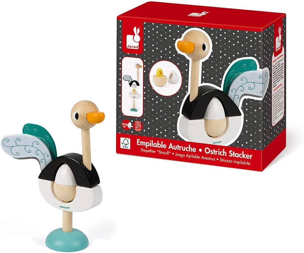 [6005013] Empilable Autruche - Jeu en bois J08244