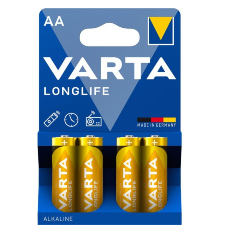 4 Piles Alcalines AA PowerMax  – Longlife