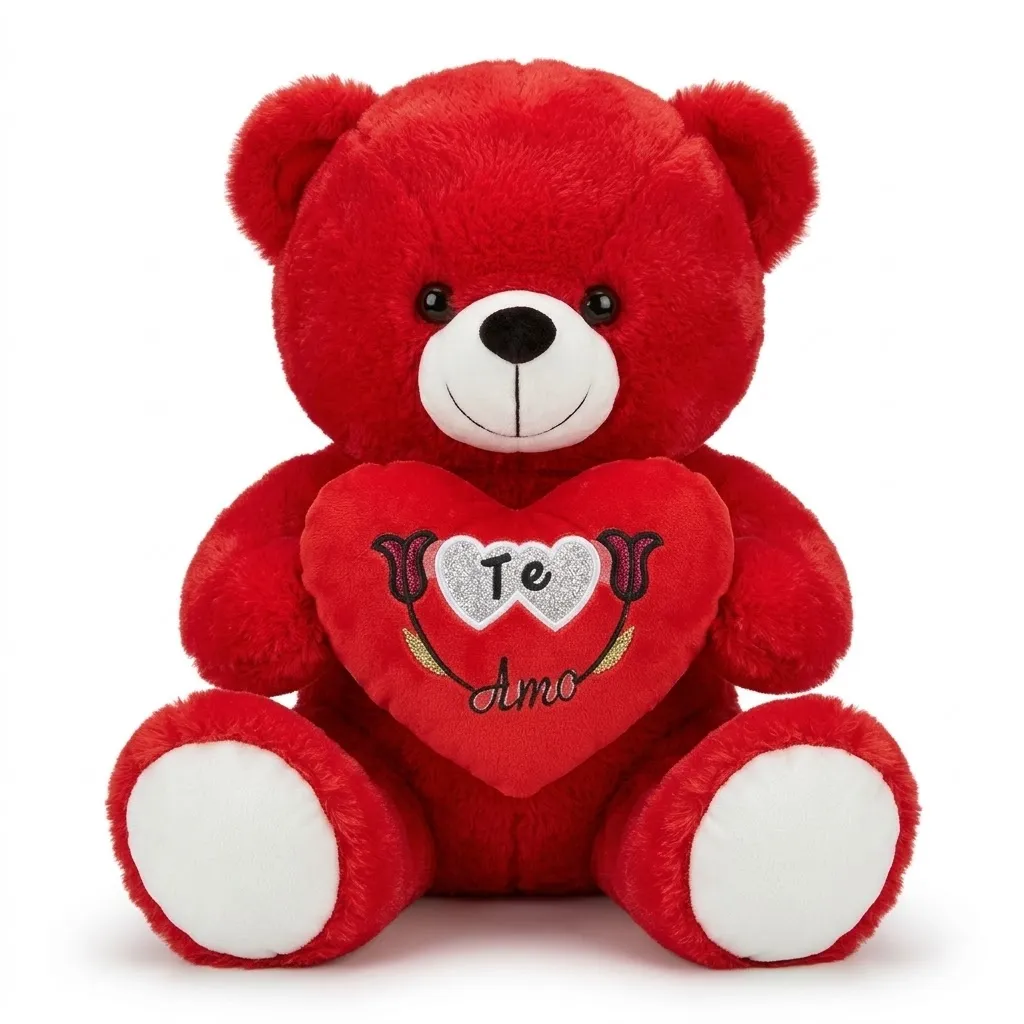 [1650569270] Ours Cœur Brillant Blanc/Red 40cm SM235 13 22